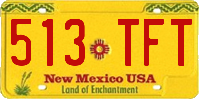 NM license plate 513TFT