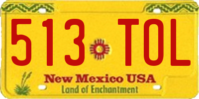 NM license plate 513TOL