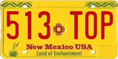 NM license plate 513TOP