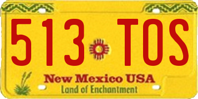 NM license plate 513TOS