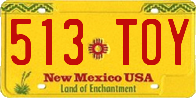 NM license plate 513TOY