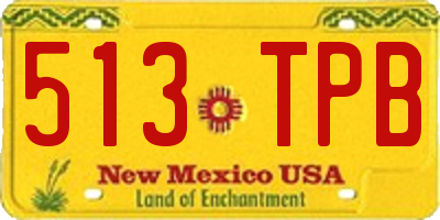 NM license plate 513TPB