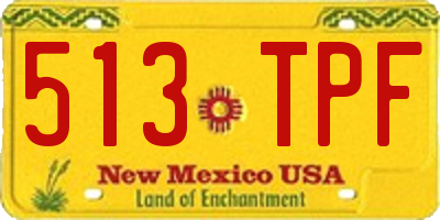 NM license plate 513TPF