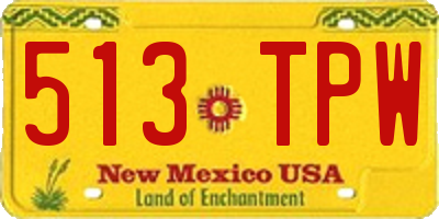 NM license plate 513TPW