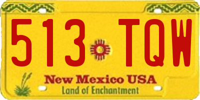 NM license plate 513TQW