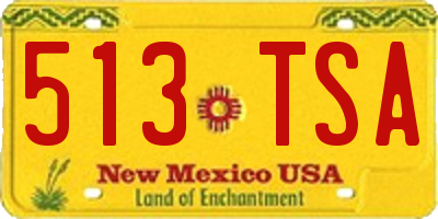 NM license plate 513TSA