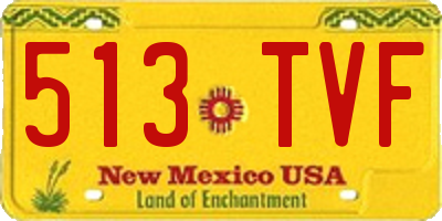 NM license plate 513TVF