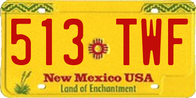 NM license plate 513TWF