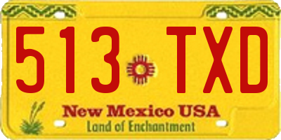 NM license plate 513TXD