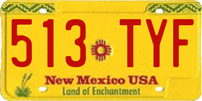 NM license plate 513TYF