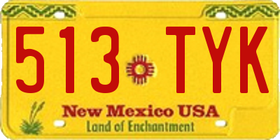NM license plate 513TYK