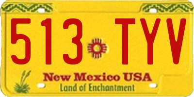 NM license plate 513TYV