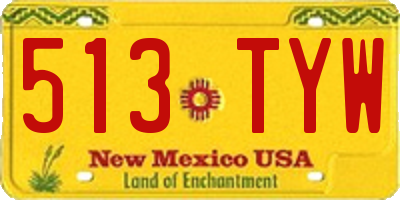 NM license plate 513TYW