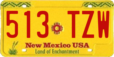NM license plate 513TZW