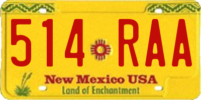 NM license plate 514RAA