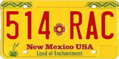 NM license plate 514RAC