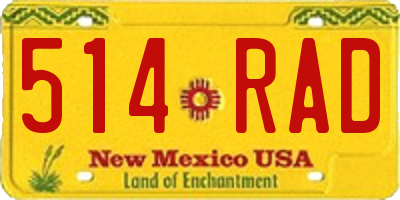 NM license plate 514RAD