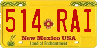 NM license plate 514RAI