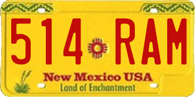NM license plate 514RAM