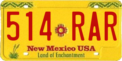 NM license plate 514RAR
