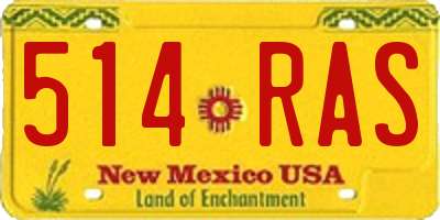 NM license plate 514RAS