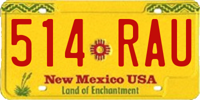NM license plate 514RAU