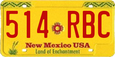 NM license plate 514RBC