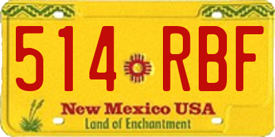 NM license plate 514RBF