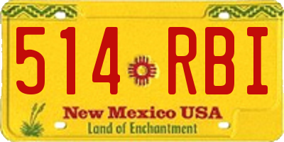 NM license plate 514RBI