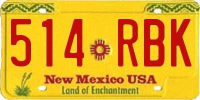NM license plate 514RBK