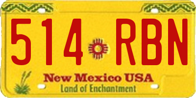 NM license plate 514RBN