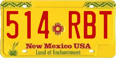NM license plate 514RBT