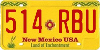 NM license plate 514RBU