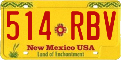 NM license plate 514RBV