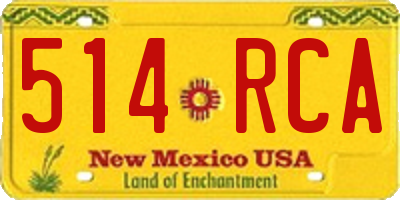 NM license plate 514RCA