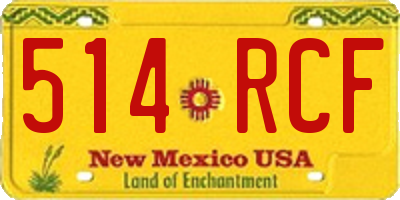 NM license plate 514RCF