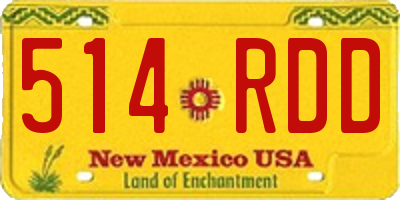 NM license plate 514RDD