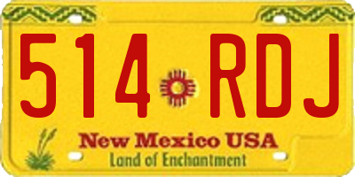NM license plate 514RDJ