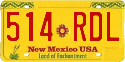 NM license plate 514RDL