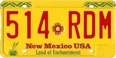NM license plate 514RDM