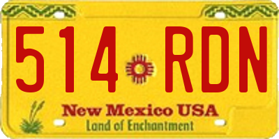 NM license plate 514RDN