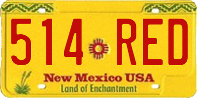 NM license plate 514RED