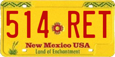 NM license plate 514RET