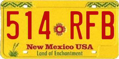NM license plate 514RFB