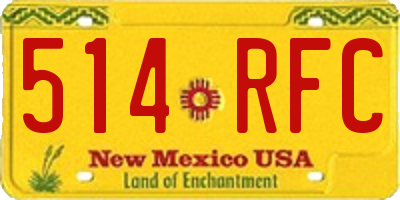 NM license plate 514RFC