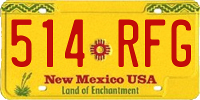 NM license plate 514RFG