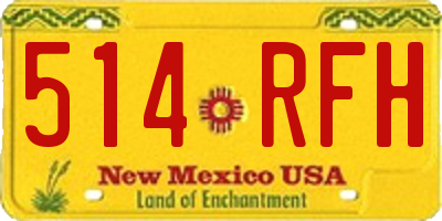NM license plate 514RFH