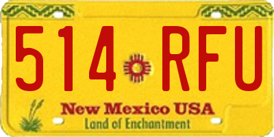 NM license plate 514RFU