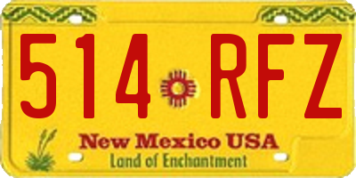 NM license plate 514RFZ