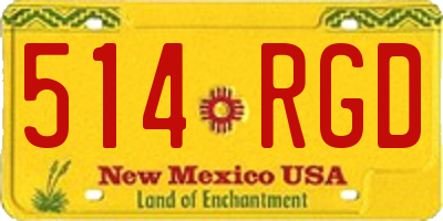 NM license plate 514RGD